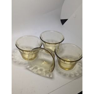 4 Vintage Fortecrisa Mexico Honey Amber Custard Dessert Dipping Cups Bowls